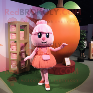 Rosa aprikos maskot drakt...