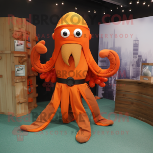 Orange Kraken maskot...