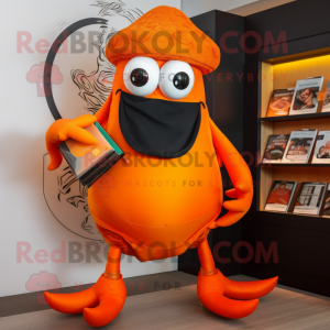 Orange Kraken maskot...