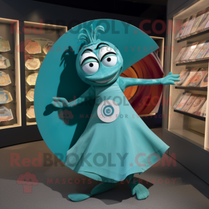 Teal Plate Spinner maskot...