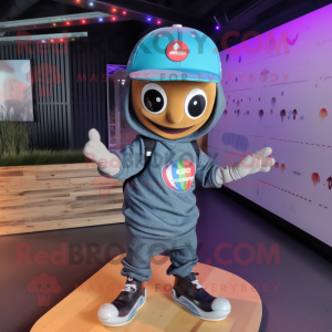 nan Skateboard mascot costume character dressed with a Playsuit and Hat pins