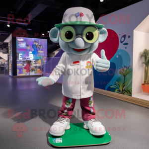 nan Skateboard mascot costume character dressed with a Playsuit and Hat pins