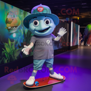 nan Skateboard mascot costume character dressed with a Playsuit and Hat pins