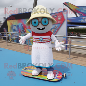 nan Skateboard mascot costume character dressed with a Playsuit and Hat pins