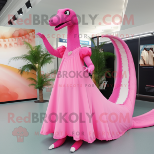 Rosa Diplodocus maskotdräkt...