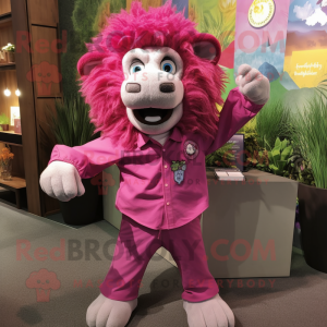 Magenta Tamer Lion maskot...