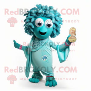 Turquoise Medusa mascotte...