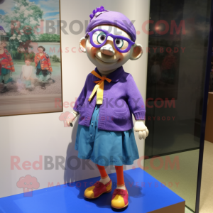 nan Television mascot costume character dressed with a Culottes and Lapel pins