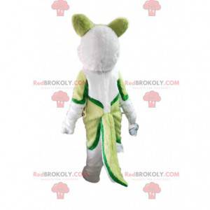 Grünes und weißes Husky-Hundemaskottchen, Wolfshundekostüm -