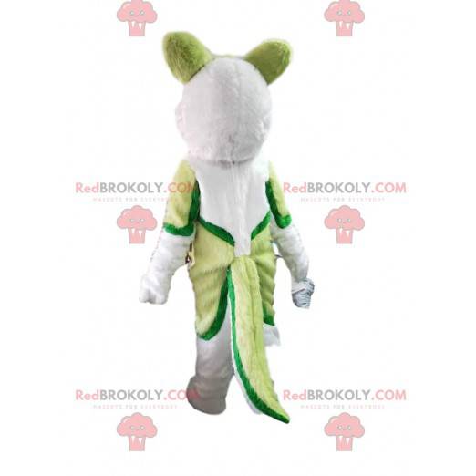 Grön och vit husky hundmaskot, varghunddräkt - Redbrokoly.com
