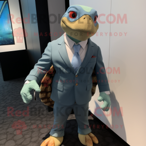 nan Sea Turtle mascot costume character dressed with a Suit Jacket and Ties