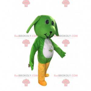 Mascotte de chien vert et blanc, costume canin - Redbrokoly.com