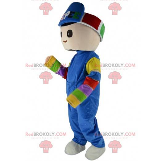 Boy mascot in winter sports outfit, winter costume -