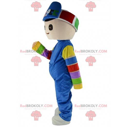 Boy mascot in winter sports outfit, winter costume -