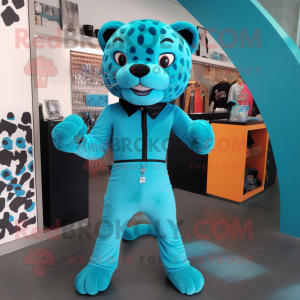 Cyaan Jaguar mascotte...