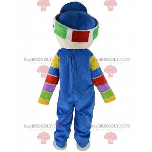 Boy mascot in winter sports outfit, winter costume -