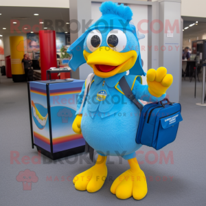 Sky Blue Hens maskot kostym...