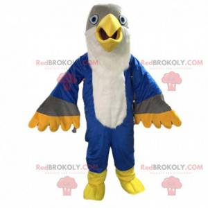 Four-color eagle mascot, large colorful bird costume -