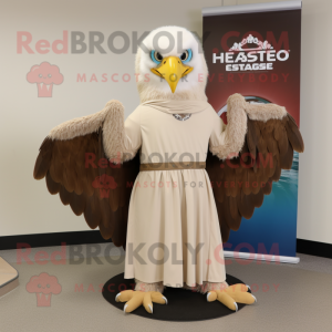 Beige Haast S Eagle maskot...