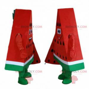 Mascots of giant watermelon slices, watermelon costumes -