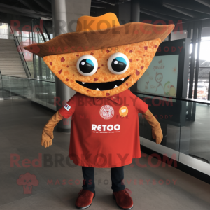 Rust Nachos mascot costume character dressed with a Polo Tee and Lapel pins