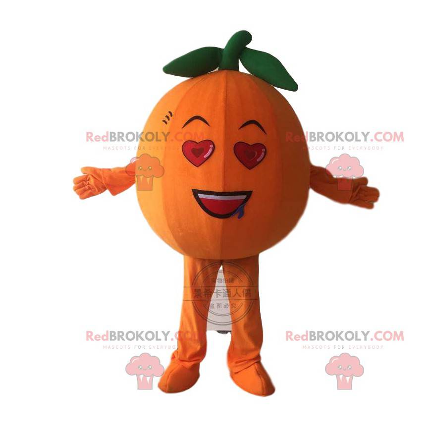 Mascote gigante laranja, fantasia de fruta laranja -