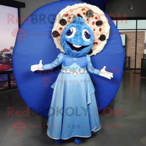 Blå Pizza maskot kostume...