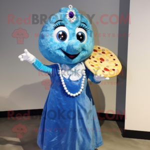 Blå Pizza maskot kostume...