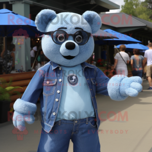 Blue Teddy Bear mascotte...