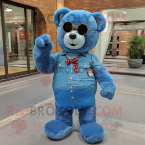 Blue Teddy Bear mascotte...