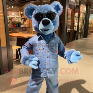 Blue Teddy Bear mascotte...