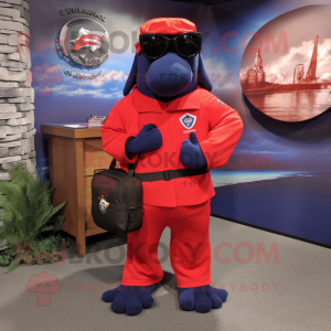 Red Navy Seal mascotte...