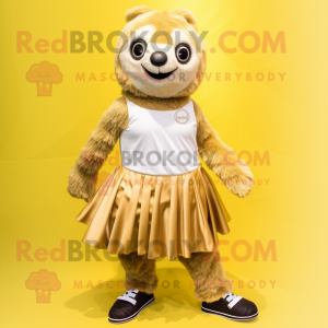 Gold Sloth maskot kostume...