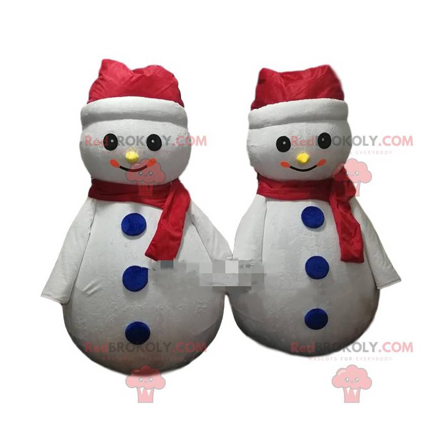 2 maskotar för snögubbe, vinterdräkt - Redbrokoly.com 2 maskotar för snögubbe, vinterdräkt - Redbrokoly.com