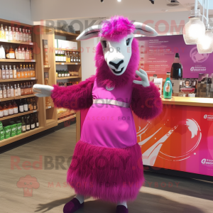 Magenta Angora geit maskot...