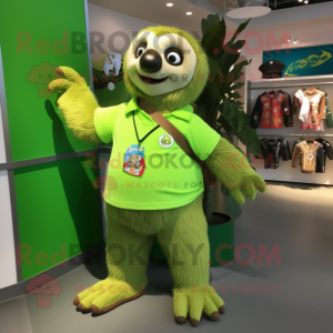 Lime Green Sloth maskot...