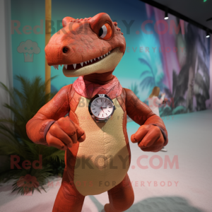Rust Allosaurus maskotdräkt...