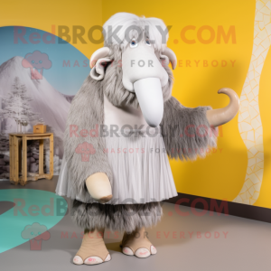 Sølv Mammoth maskot kostume...