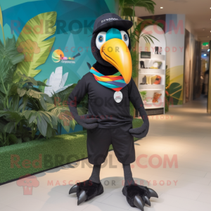 Sort Toucan maskot kostume...