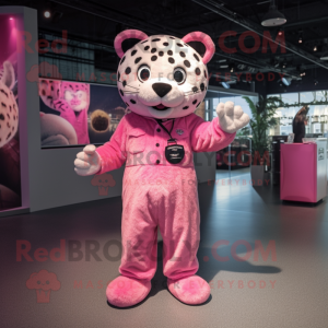 Roze luipaard mascotte...