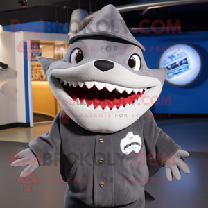 Gray Shark mascotte kostuum...