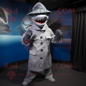 Gray Shark maskot kostym...
