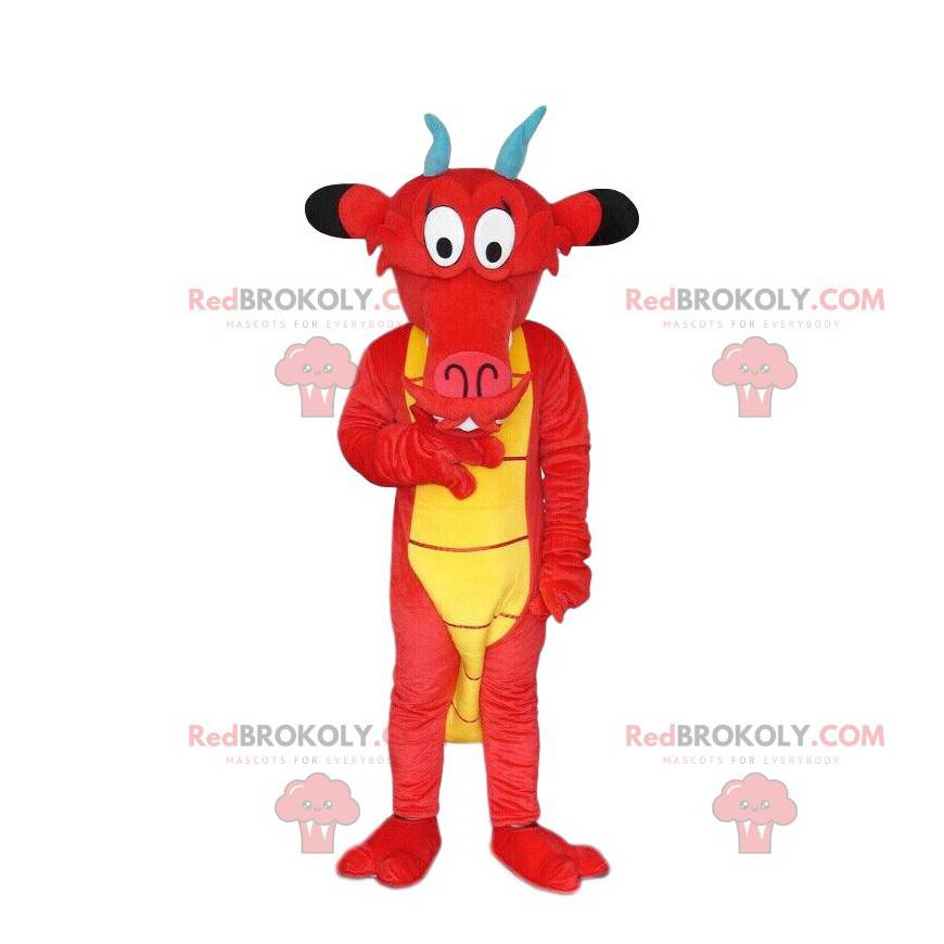 Mushu mascot the famous red dragon from the cartoon Mulan -