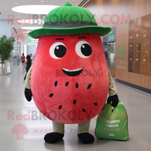 nan Watermelon mascot costume character dressed with a Trousers and Tote bags