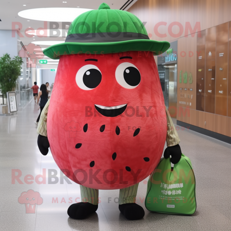 nan Watermelon mascot costume character dressed with a Trousers and Tote bags nan Watermelon mascot costume character dressed with a Trousers and Tote bags