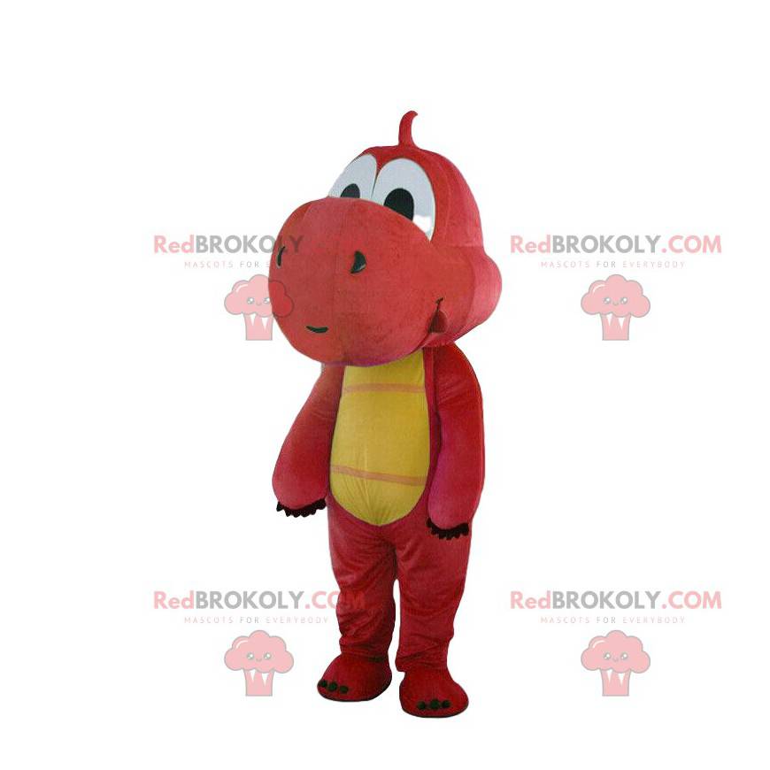 Mascotte de Yoshi le célèbre dragon rouge et jaune de jeu vidéo
