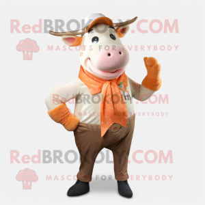 Peach Bull maskot drakt...