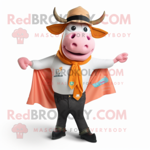 Peach Bull maskot drakt...