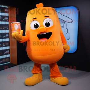 Orange Ice mascot costume character dressed with a Trousers and Clutch bags