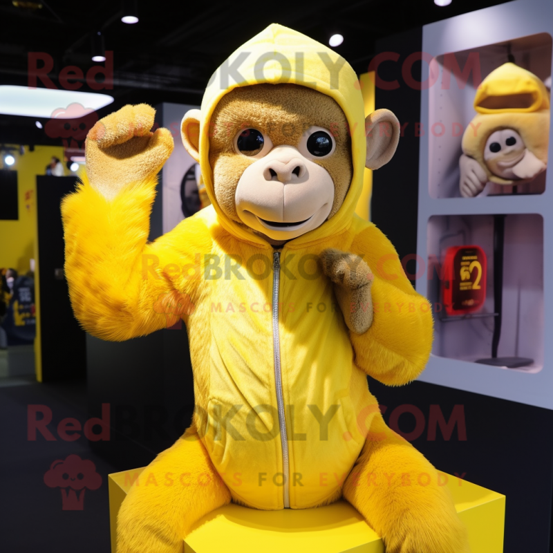 Personaje de traje de mascota de mono amarillo vestido con una sudadera con  capucha y aretes - Disfraces de mascotas -  Tamaño L (175-180  CM)